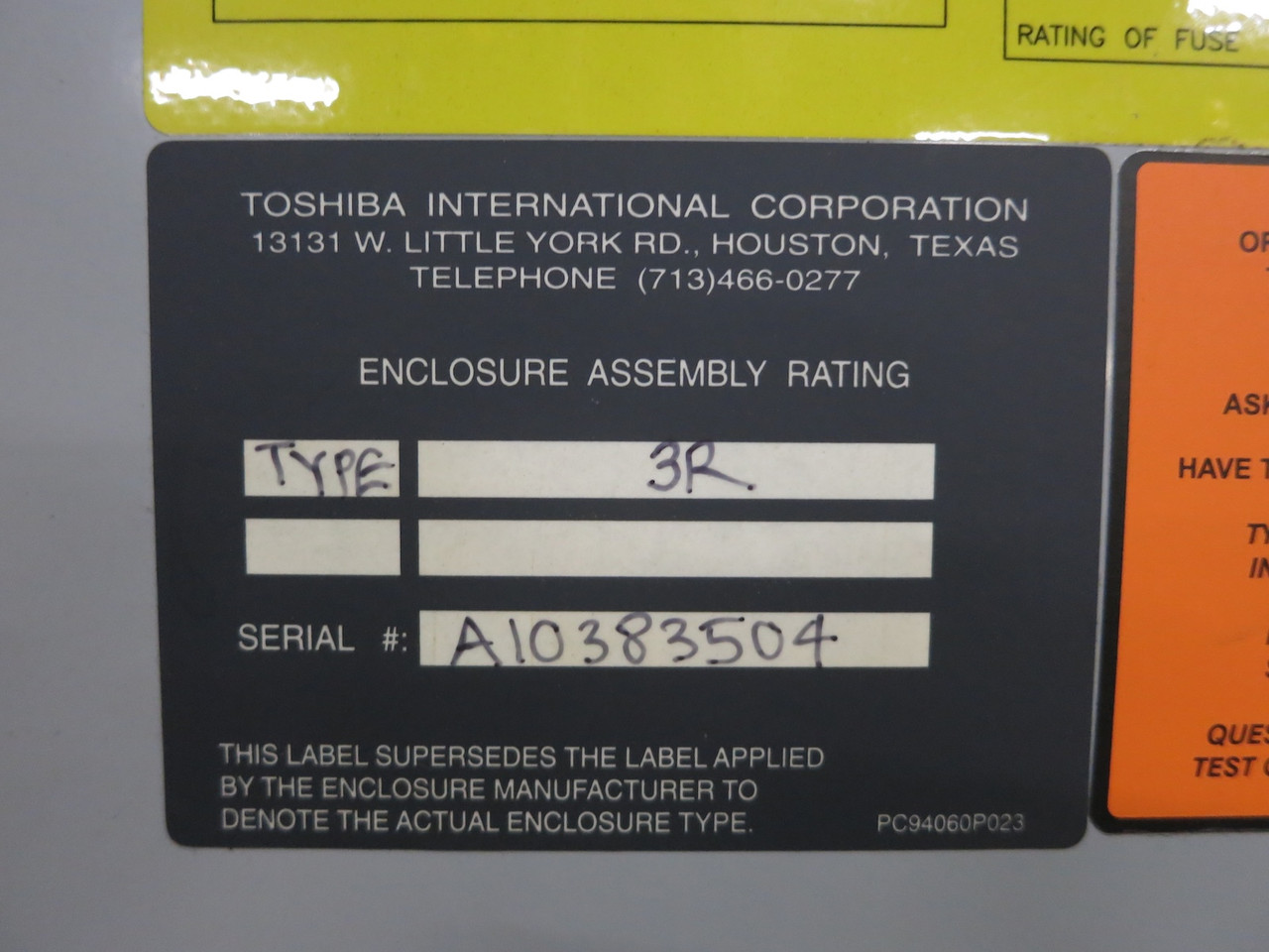 Toshiba HX7 Plus 900 HP 480V Adjustable Speed VS Drive ASD 1121 FLA 1200A 3R (DW6629-2)