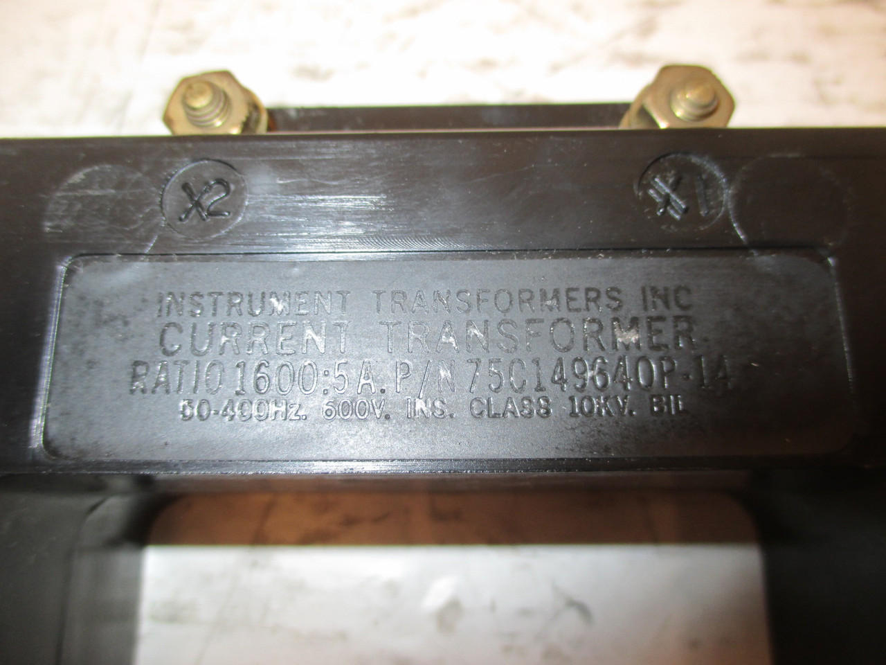 IT 75C149640P-14 Current Transformer 1600:5 Ratio CT 50-400HZ 10KV 600V (AH0110-1)