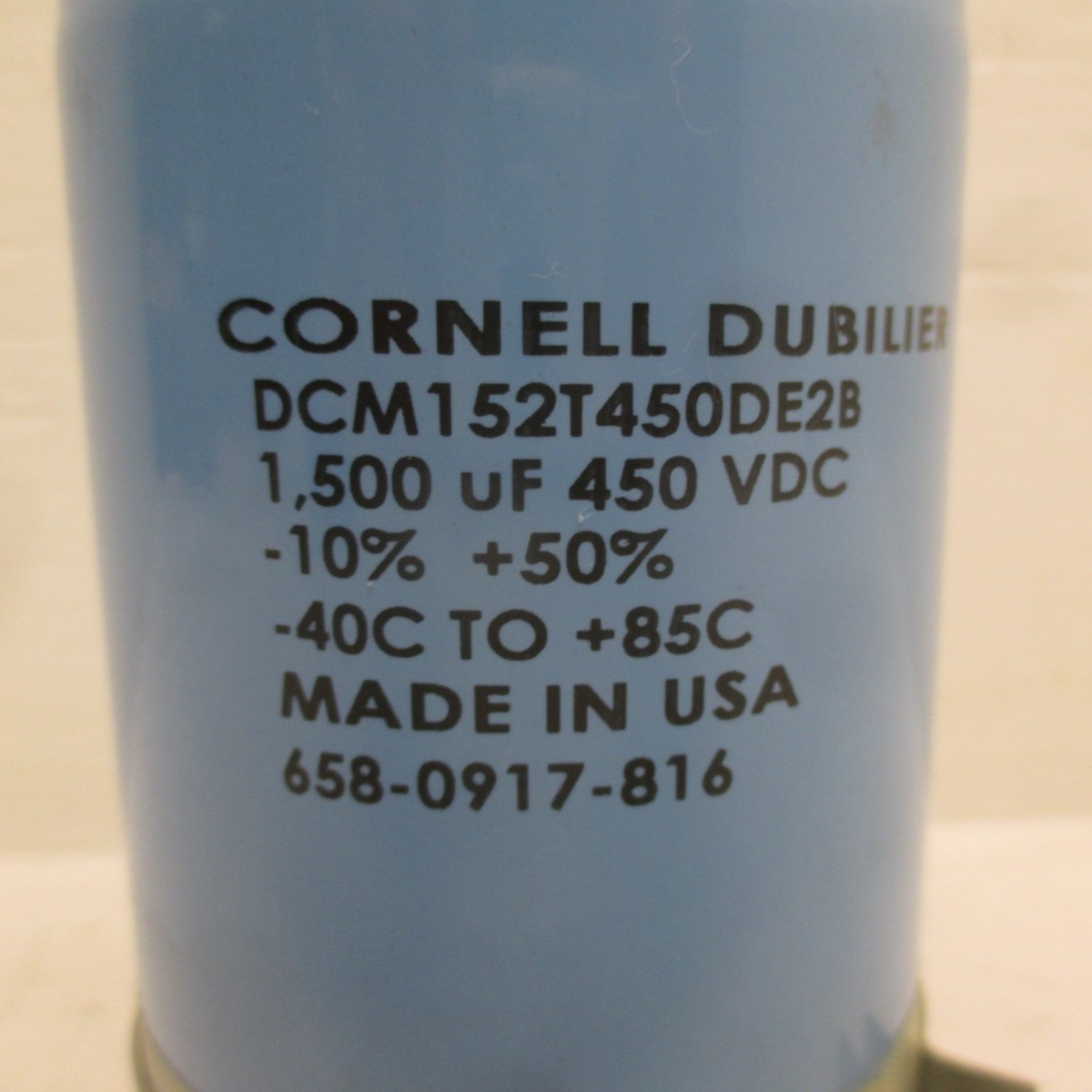 Cornell Dubilier DCM152T450DE2B Capacitor 1,500 uF 450VDC W/ Mounting Bracket (AH0117-17)