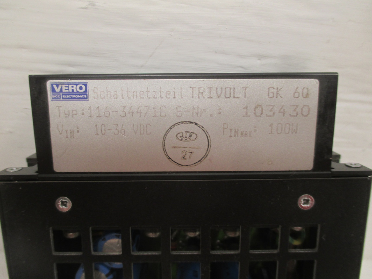 Vero 116-34471C Trivolt GK 60 Rack Power Supply Module 10-36VDC Schaltnetzteil (AH0138-8)