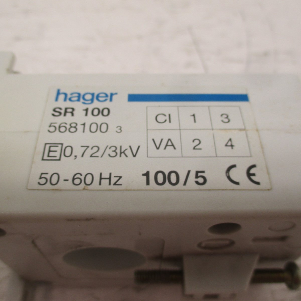 Hager SR 100 Current Transformer CT 100/5 100:5 50-60Hz SR100 72/3kV (AH0137-4)