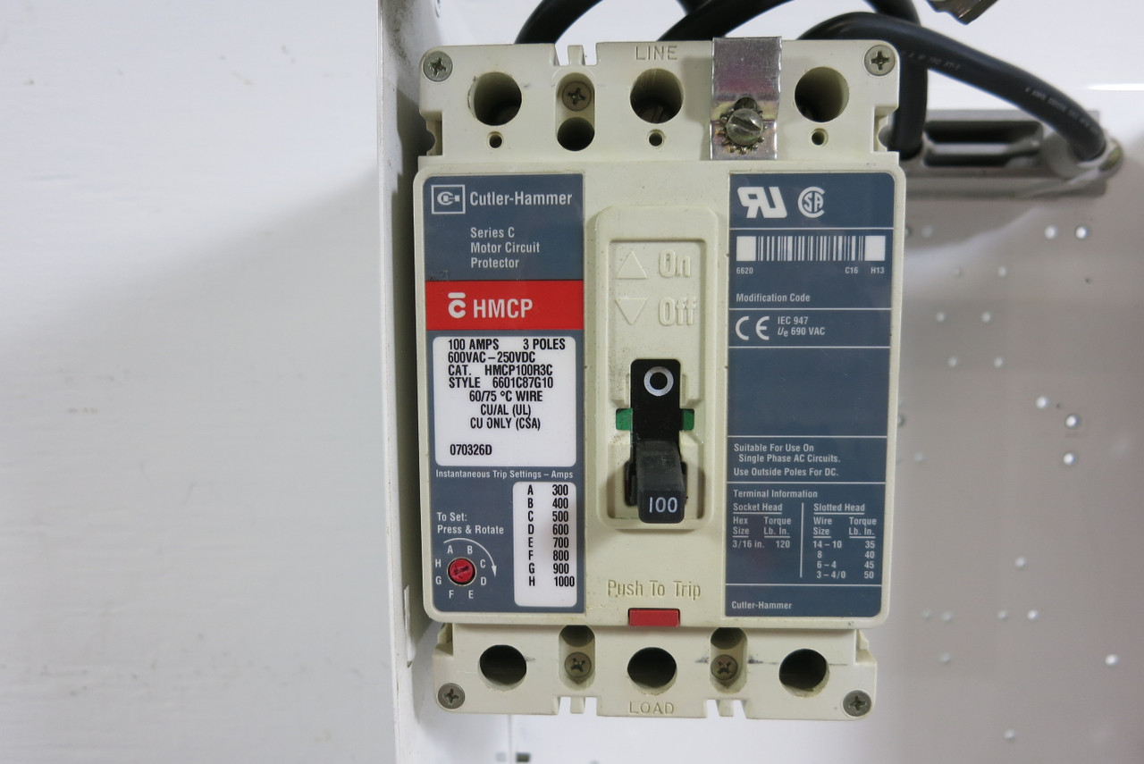 Westinghouse Type W 15 Amp Breaker Feeder MCC Bucket 18" 15A HMCP (BJ0905-2)