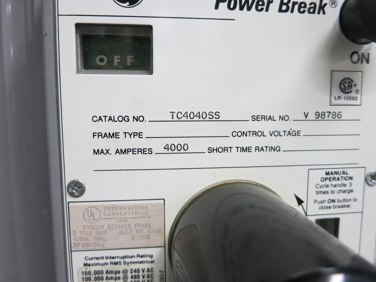 GE AV-Line 4000A 480V Main Switch Board Breaker Panel 3PH 4W TC4040SS TP2020SS (DW6653-1)