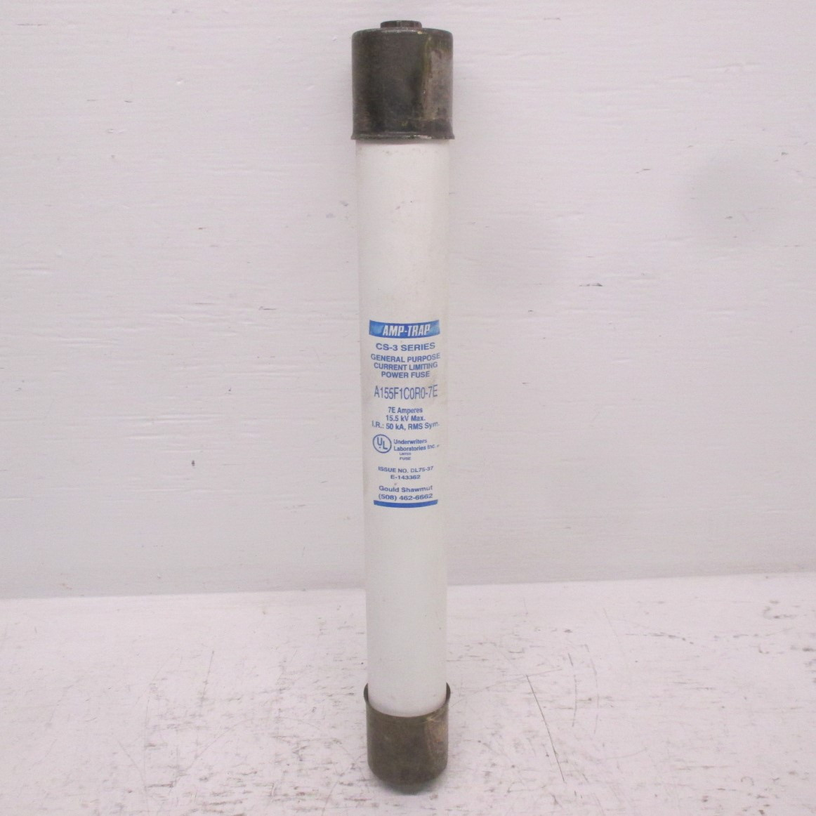 Image of Gould Shawmut A155F1C0R0-7E Amp-Trap 7EA 15.5kV Current LImiting Fuse CS-3
