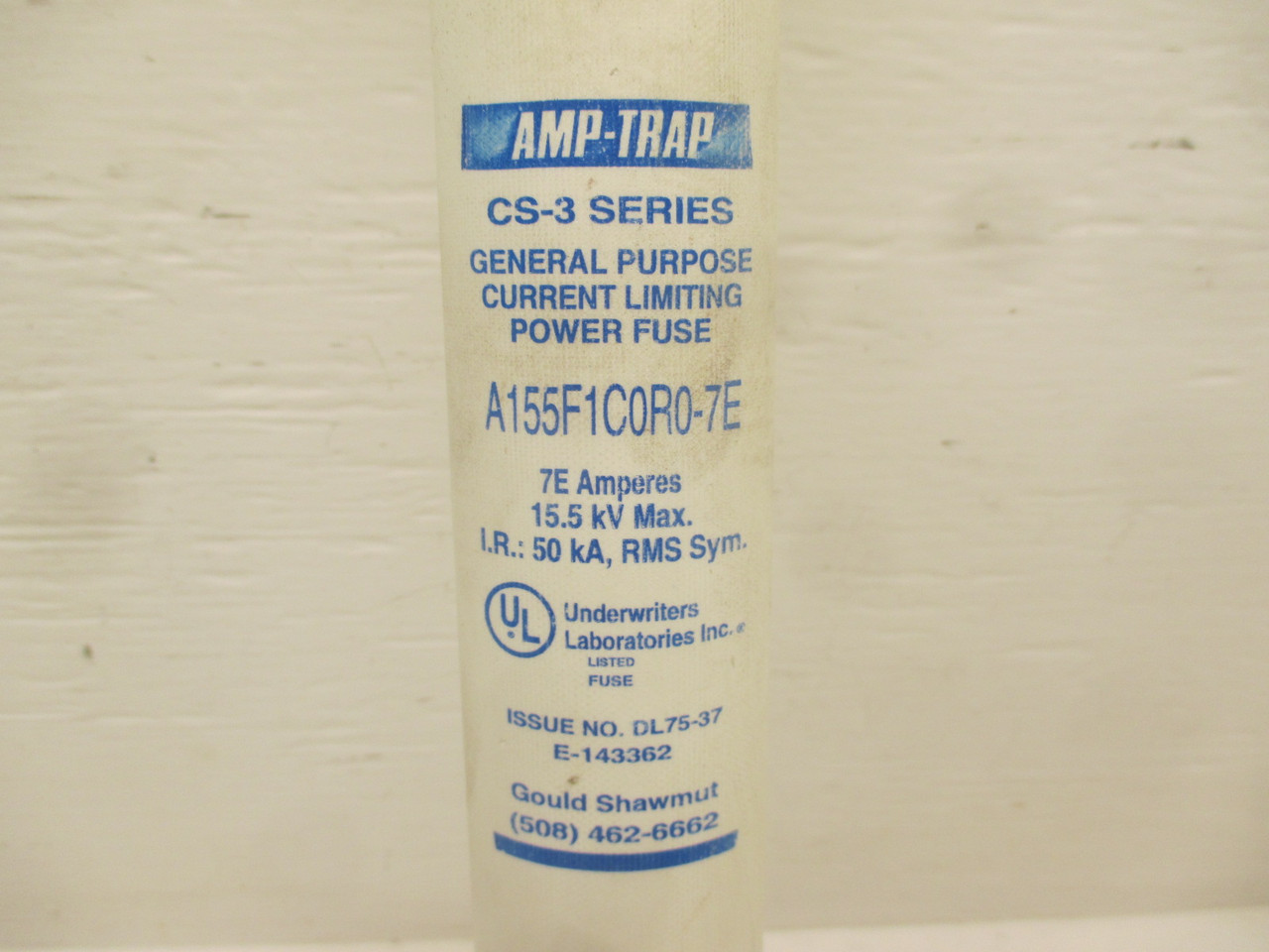 Gould Shawmut A155F1C0R0-7E Amp-Trap 7EA 15.5kV Current LImiting Fuse CS-3 (AH0153-4)
