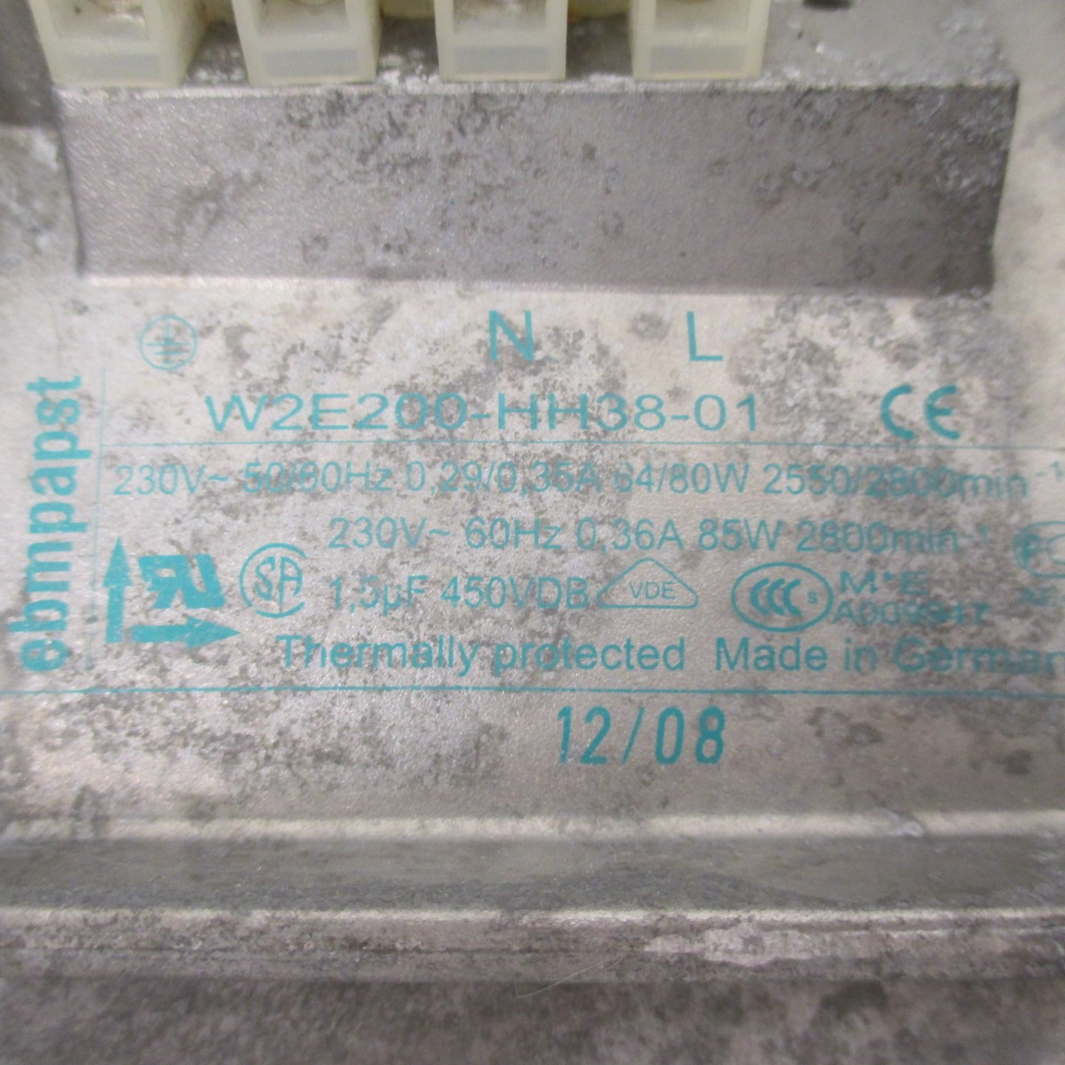 ebm-papst W2E200-HH38-01 Thermally Protected Fan 230V With Grate W2E200HH3801 (AH0150-2)