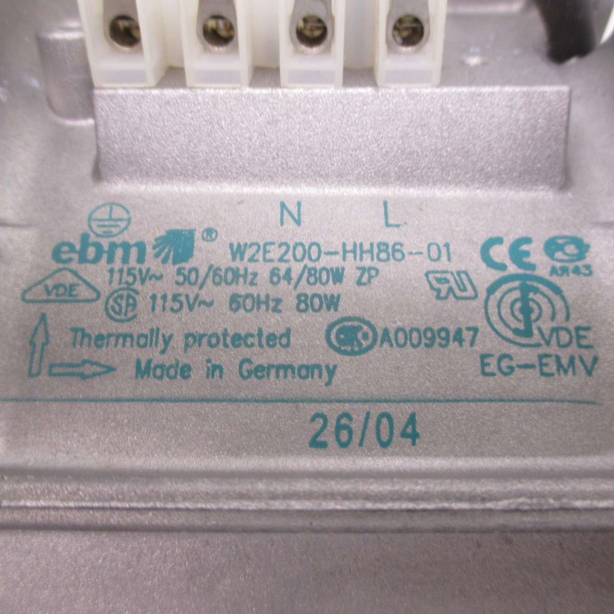 ebm-papst W2E208-BA86-01 Thermally Protected Fan 115V~ 50/60Hz 64/80W (AH0152-2)