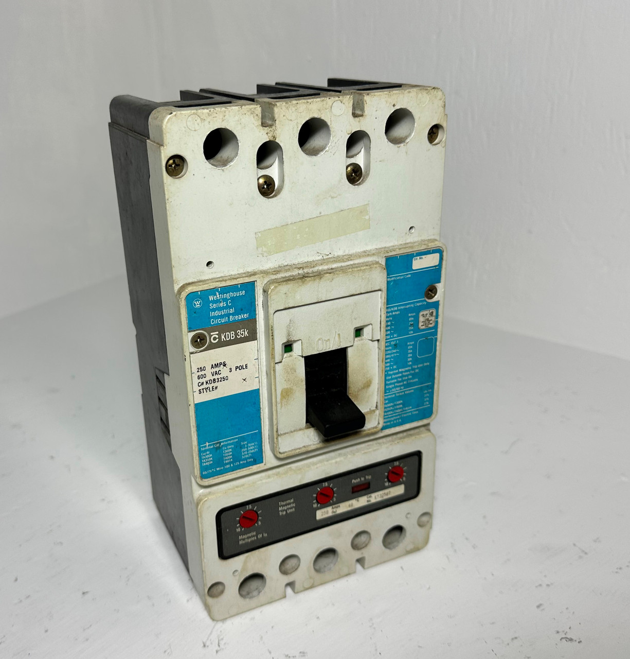 Westinghouse KDB3250 400A Circuit Breaker w/ 250 Amp Trip 480/600V 3P KDB3400W (EM5271-2)