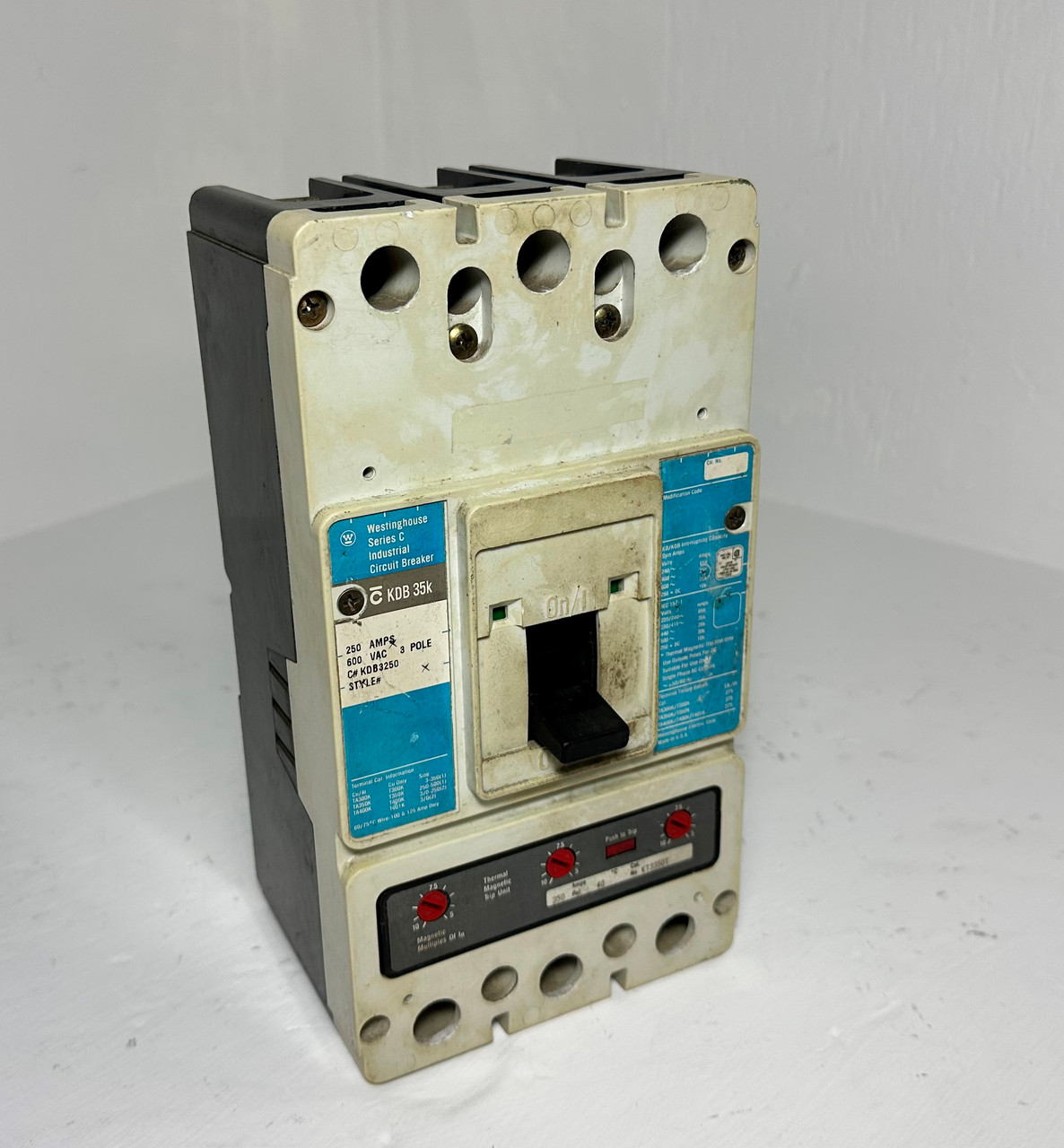 Westinghouse KDB3250 400A Circuit Breaker w/ 350 Amp Trip 600V KDB3350 KDB3400W (EM5273-1)