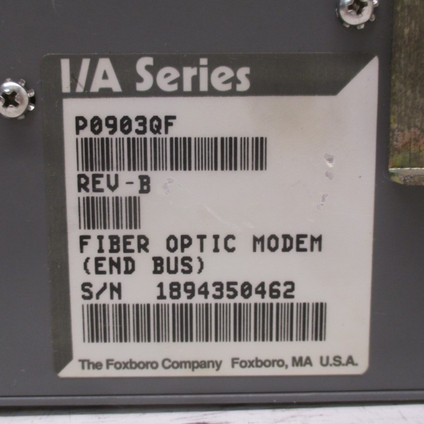 Foxboro P0903QF Fiber Optic Modem (End Bus)  I/A Series Rev-B P0903-QF Rev B (AH0169-1)