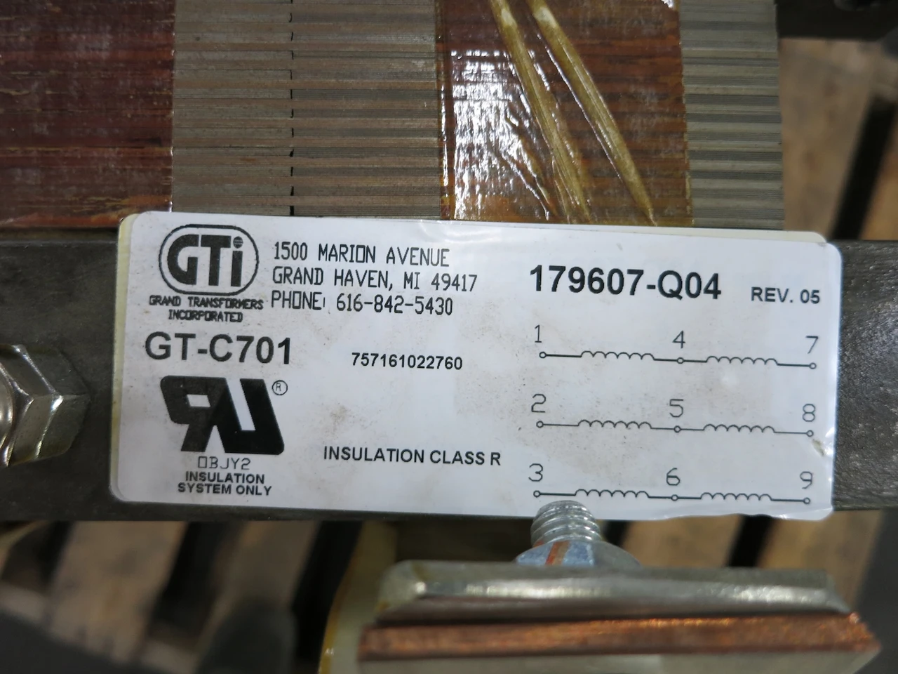 GTi 179607-Q04 Chiller AC Drive Line Reactor Inductor 608A 480V GT-C701 608 Amp (DW6667-1)