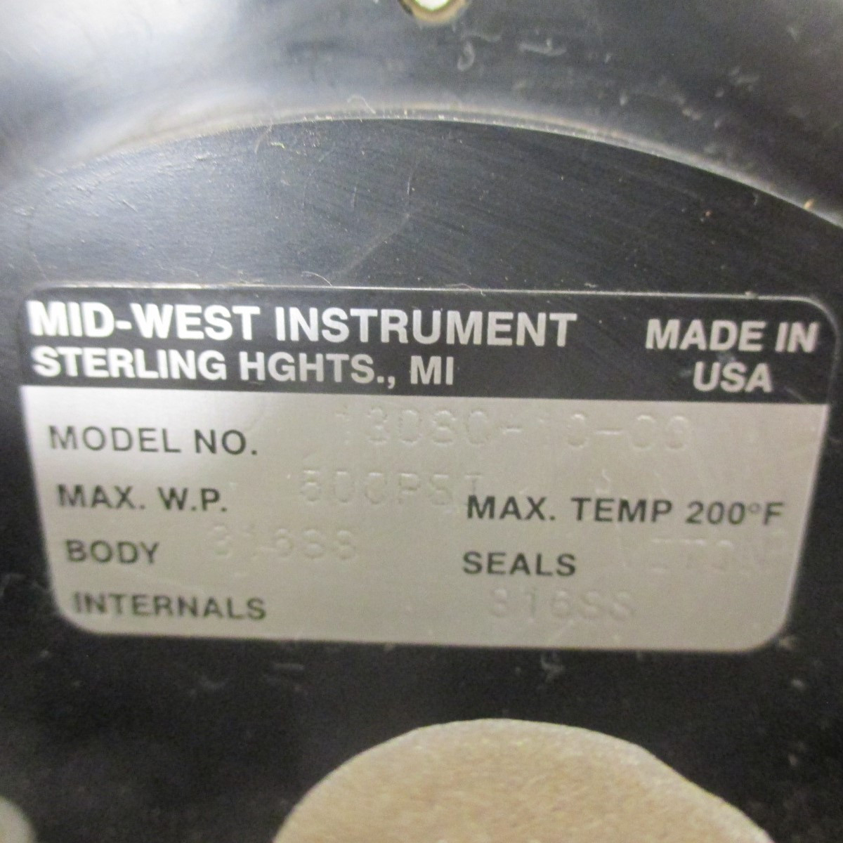 Mid-West Instrument 130SC-10-00 Gauge Max Water Pres. 500 Max Temp 200*F in H2O (AH0183-1)