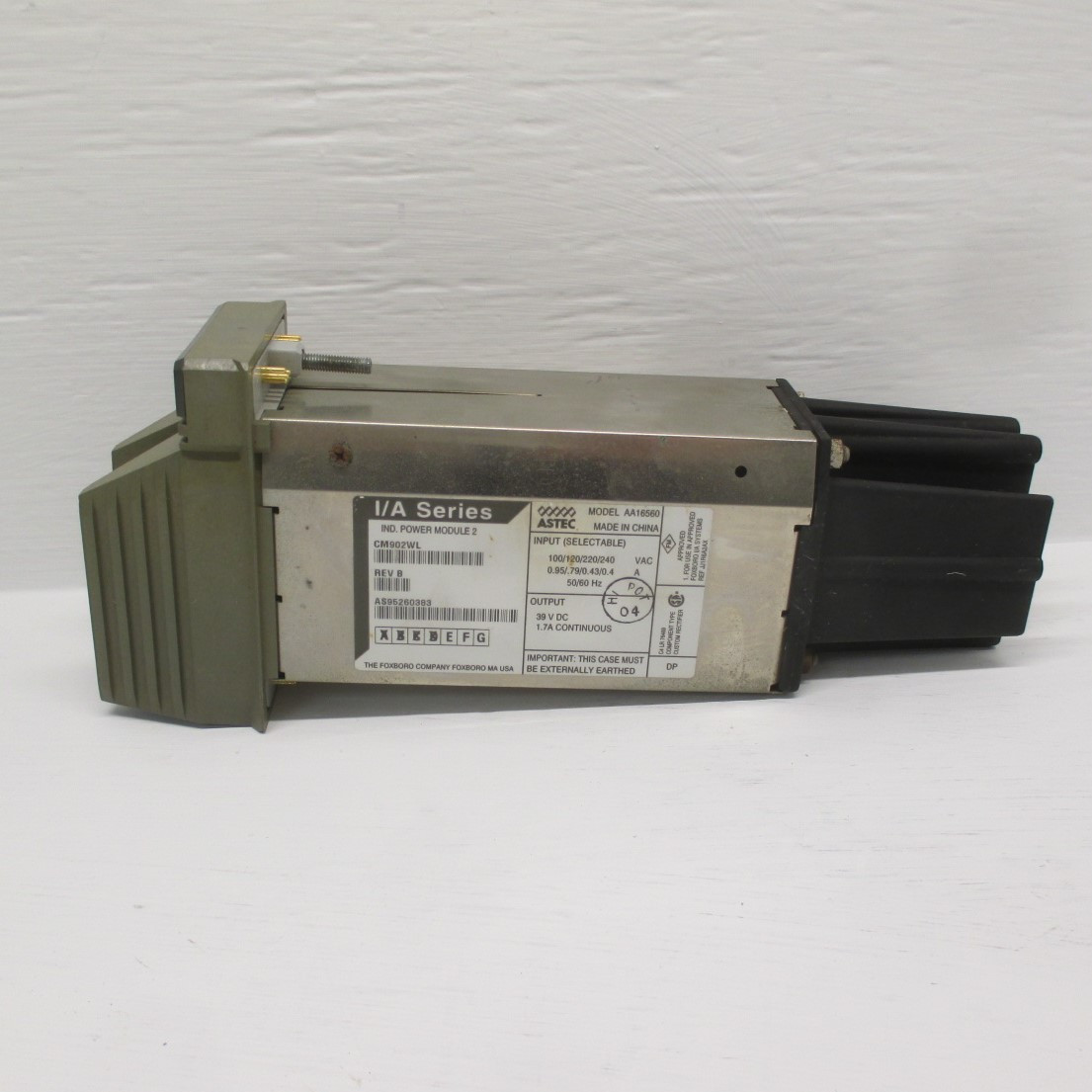 I/A Series Foxboro CM902WL (Rev B) AA16560 Ind. Power Module 2 39 VDC 1.7A Cont. (AH0187-20)