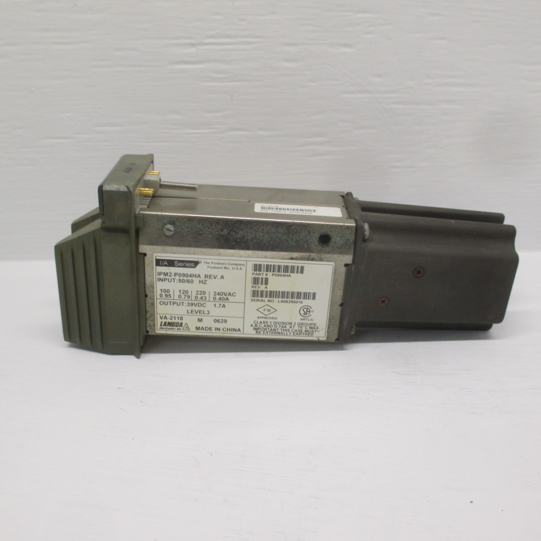 I/A Series Foxboro P0904HA (Rev A) AA16560 Ind. Power Module 2 39 VDC 1.7A Cont. (AH0189-1)