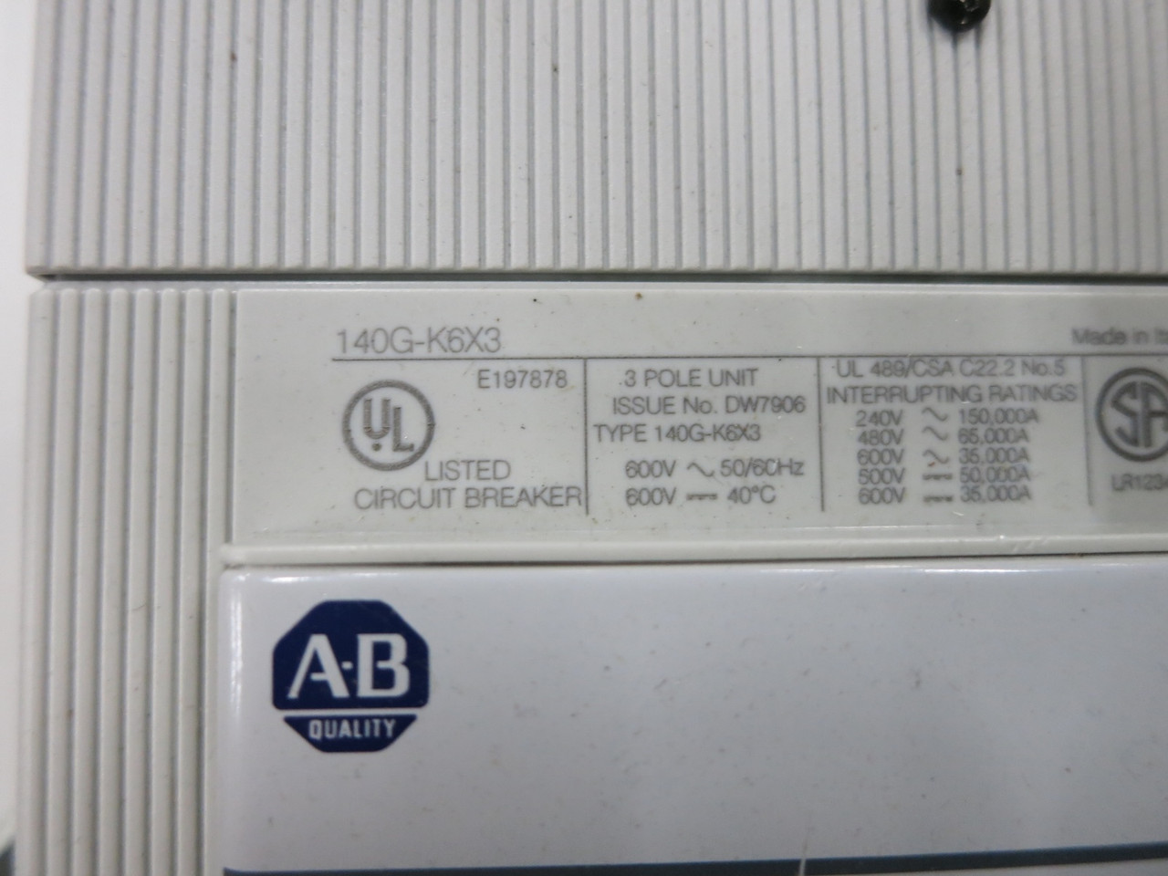 NEW Allen Bradley 2100 Centerline 400A Breaker Size 5 Starter MCC Bucket 46" 400 (DW6727-1)