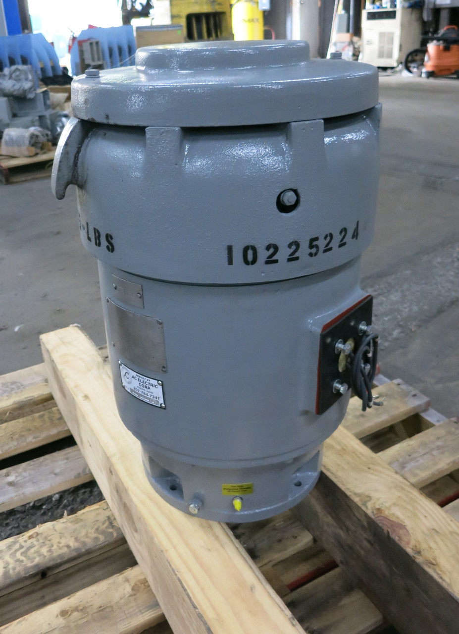 REBUILT GE 15 HP Vertical AC Motor 208/220-440V 256UP 3530 RPM Tri55Clad (DW6728-1)