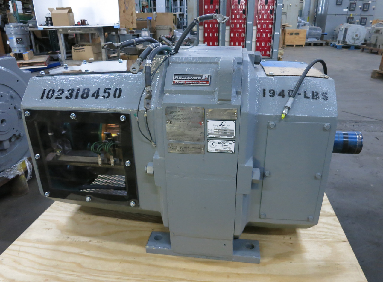 REBUILT Reliance 150 HP DC Motor 502AT 500V 1750/2100 RPM Type TR 245A 500 VDC (DW6733-1)