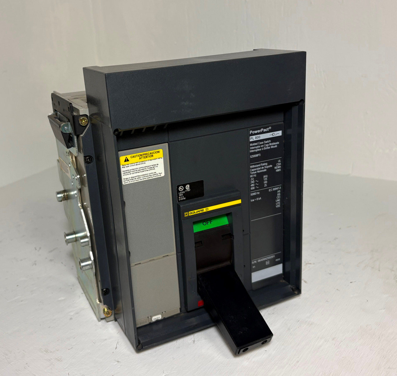 Square D 525698P3 PL 800 Amp PowerPact Molded Case Switch w/ Shunt 800A PL800 3P (EM5301-1)