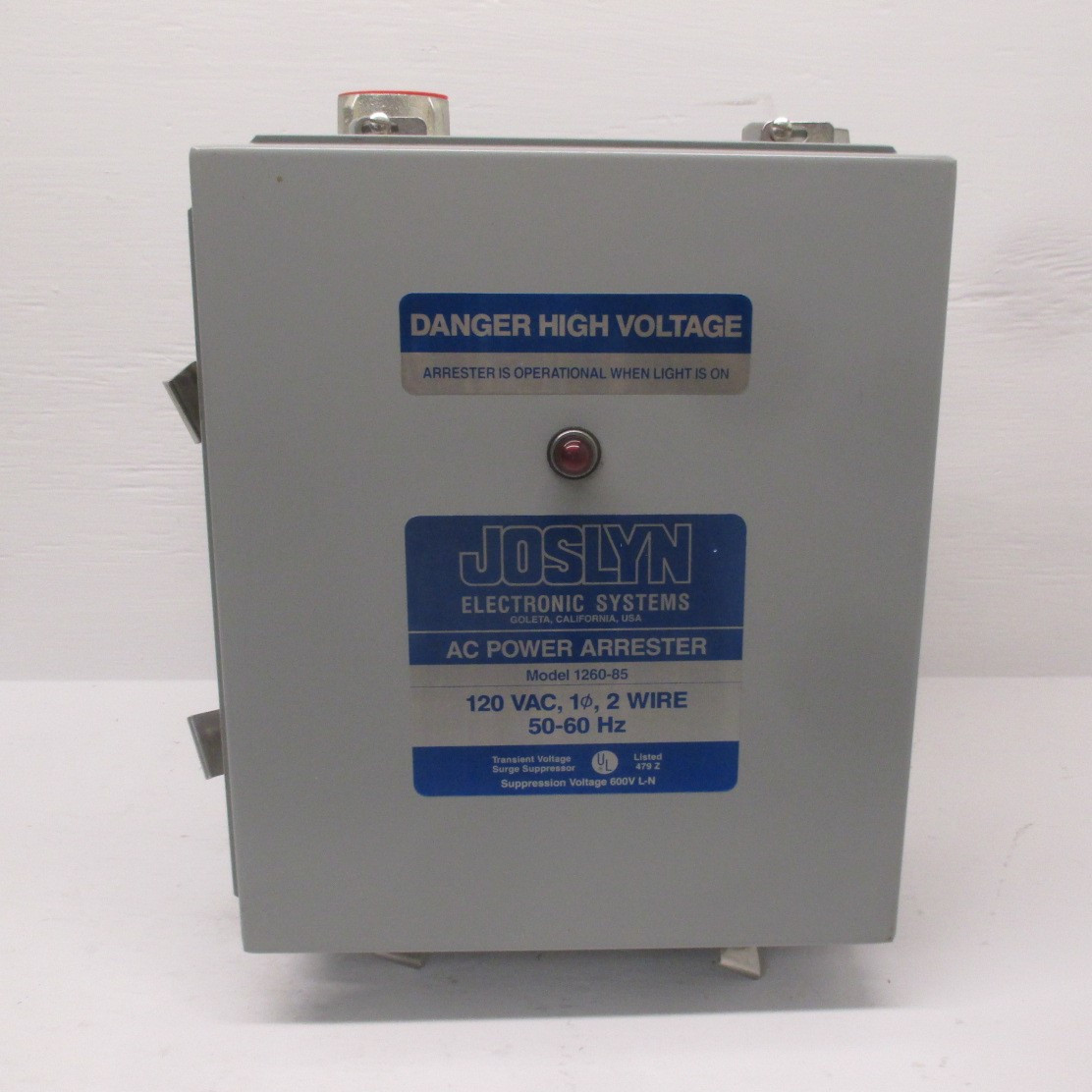 NEW Joslyn 1260-85 AC Power Arrester 120V 1P 2W Transient Volt Surge Suppressor (AH0218-1)