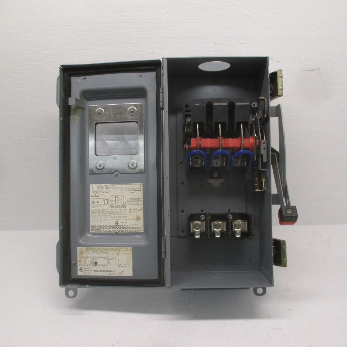 Square D H362AVW 60A Fusible Safety Switch Disconnect 600V 60 Amp View Window E1 (AH0221-2)