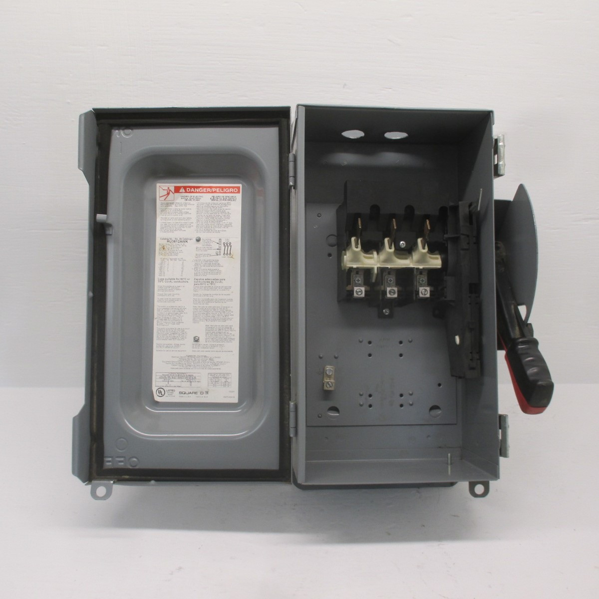 Square D HU3612AWK 30A 600V Non-Fusible Safety Switch Disconnect 30 Amp HU3612 (AH0220-1)