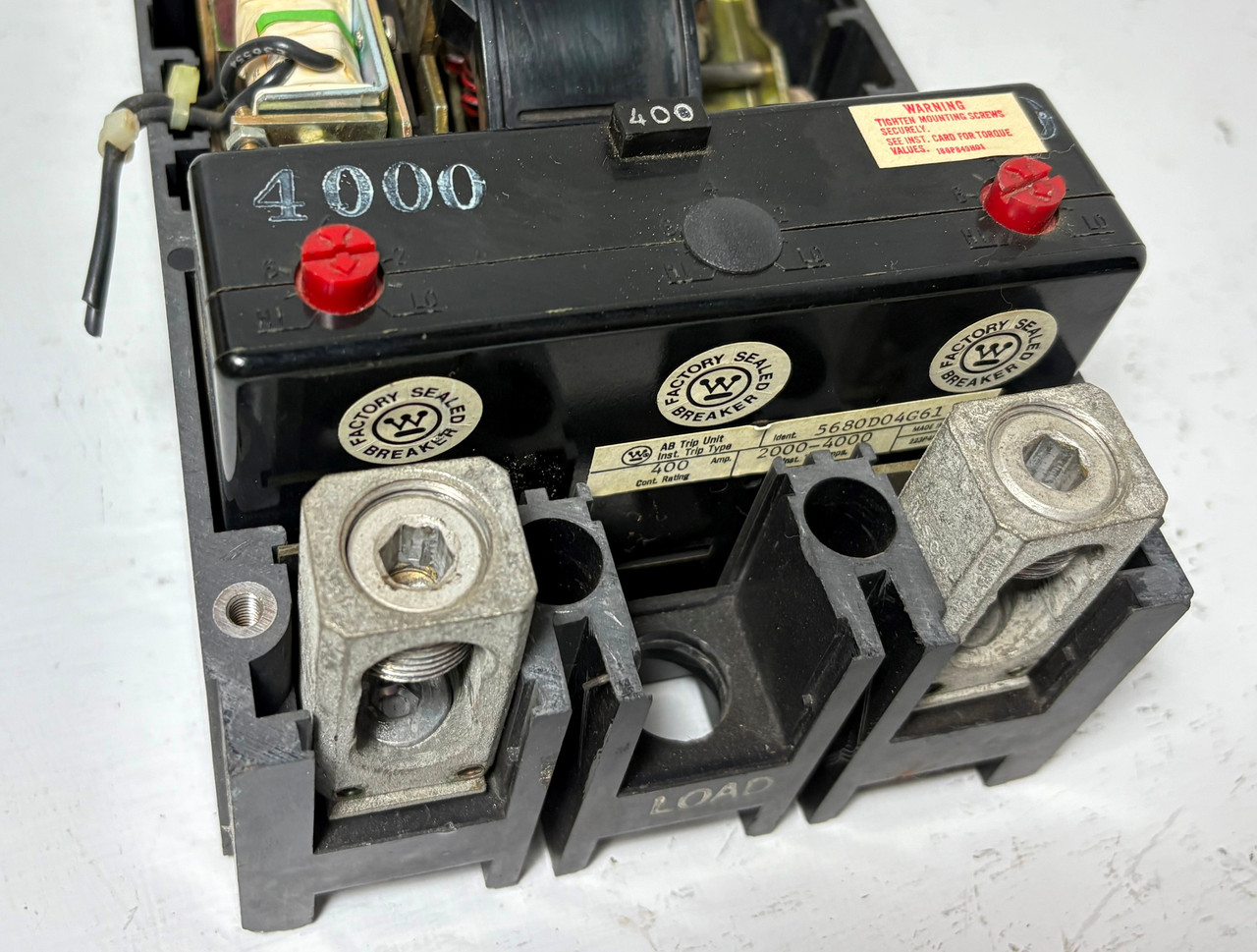 Westinghouse LB24000SM 400A 2 Pole Circuit Breaker 400 Amp Trip Shunt 2P LB2400 (EM5307-1)