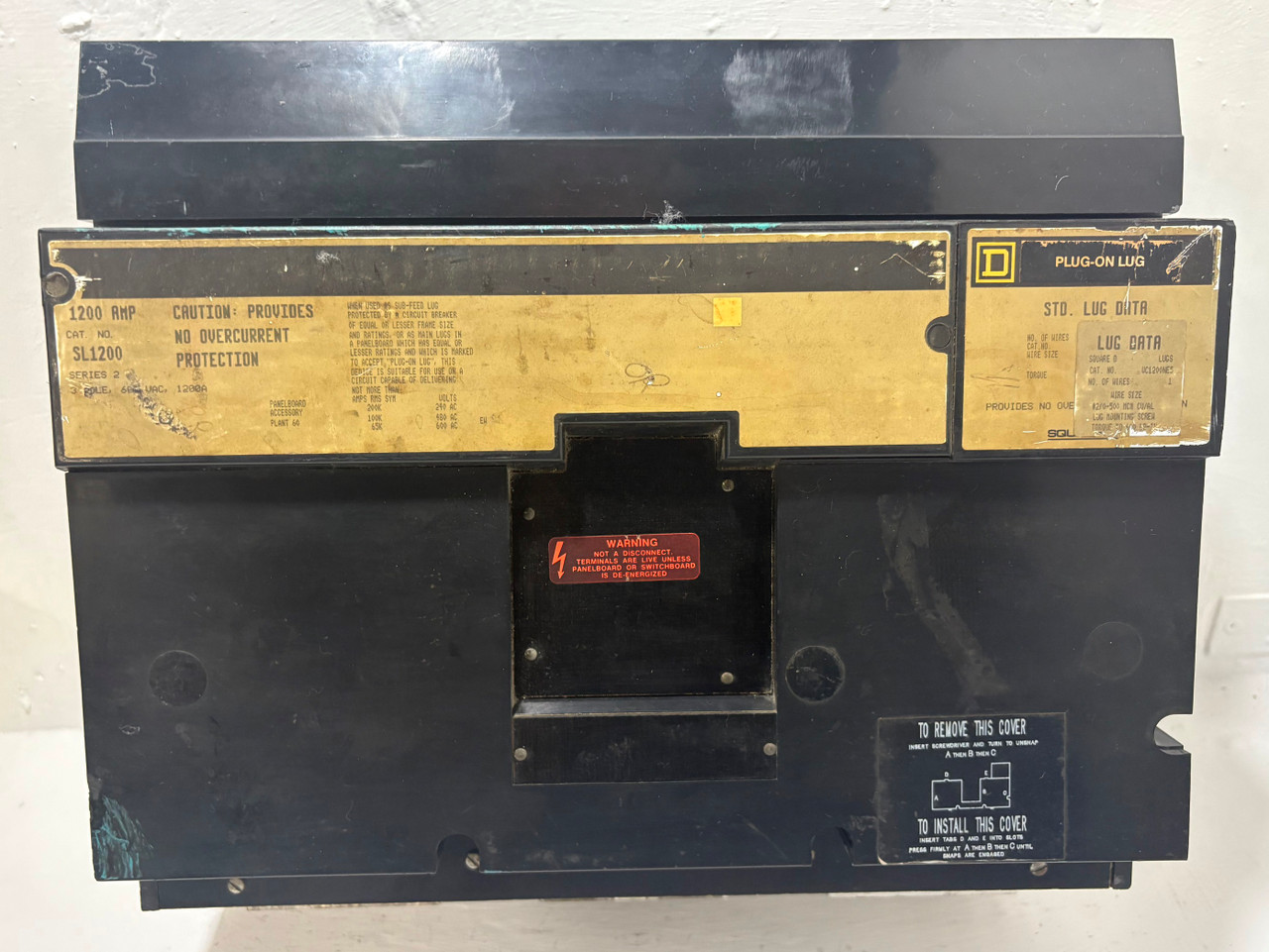 Square D I-Line SL1200 1200A Plug-On Lug Breaker 480/600V 3 Pole SL 1200 Amp (EM5318-1)