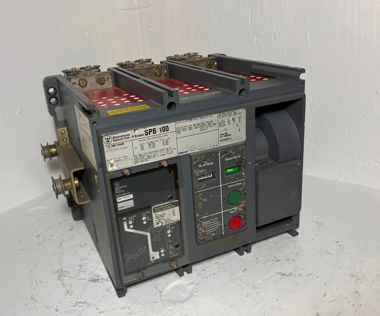 Westinghouse SPB 100 1200A Drawout MO Breaker w 1200 Amp Plug LI SPB100 SPBR312R (EM5323-1)