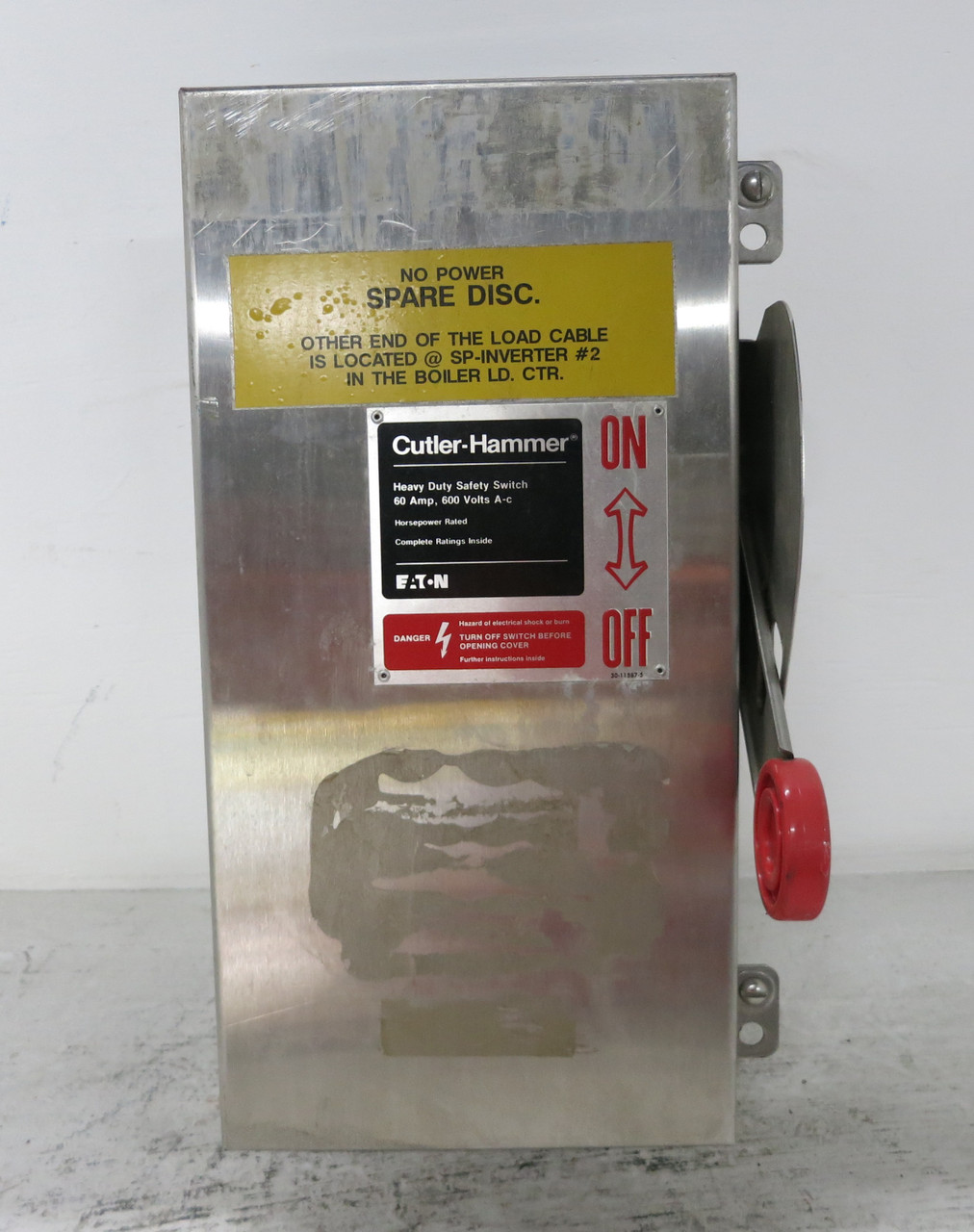 Eaton DH362FWK 60A 600V Fusible Safety Switch Disconnect 60 Amp 4,4X Stainless (DW6792-1)