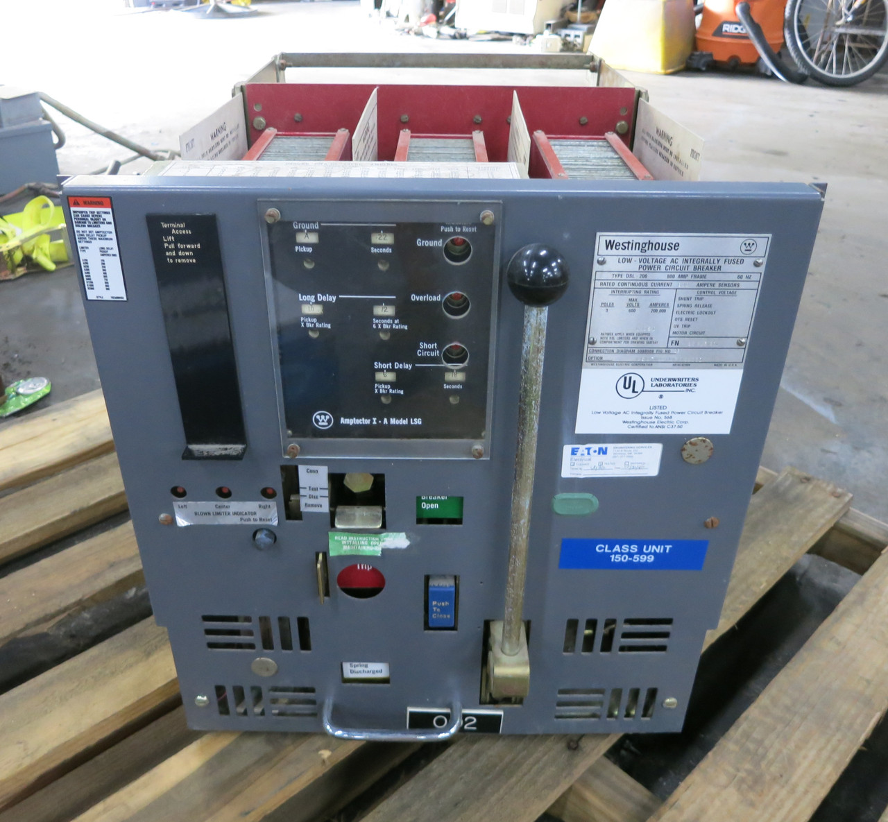 Westinghouse DSL-206 800/600 Amp Air Breaker Amptector I LSG Trip 800A DSL206 (DW6797-1)