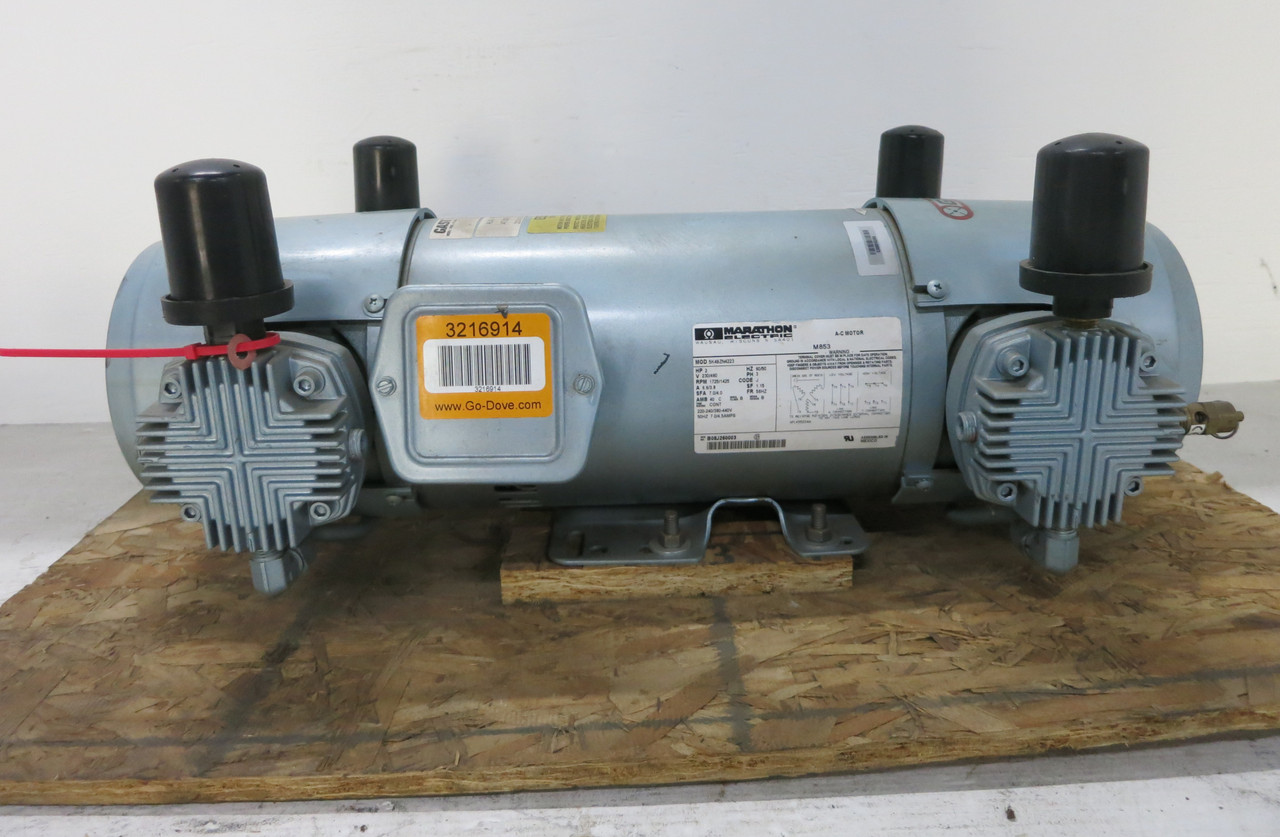 NEW Gast 7HDD-10-M853 Piston Air Compressor Pump 2 HP Motor 5K49ZN4223 230V 3PH (DW6804-1)