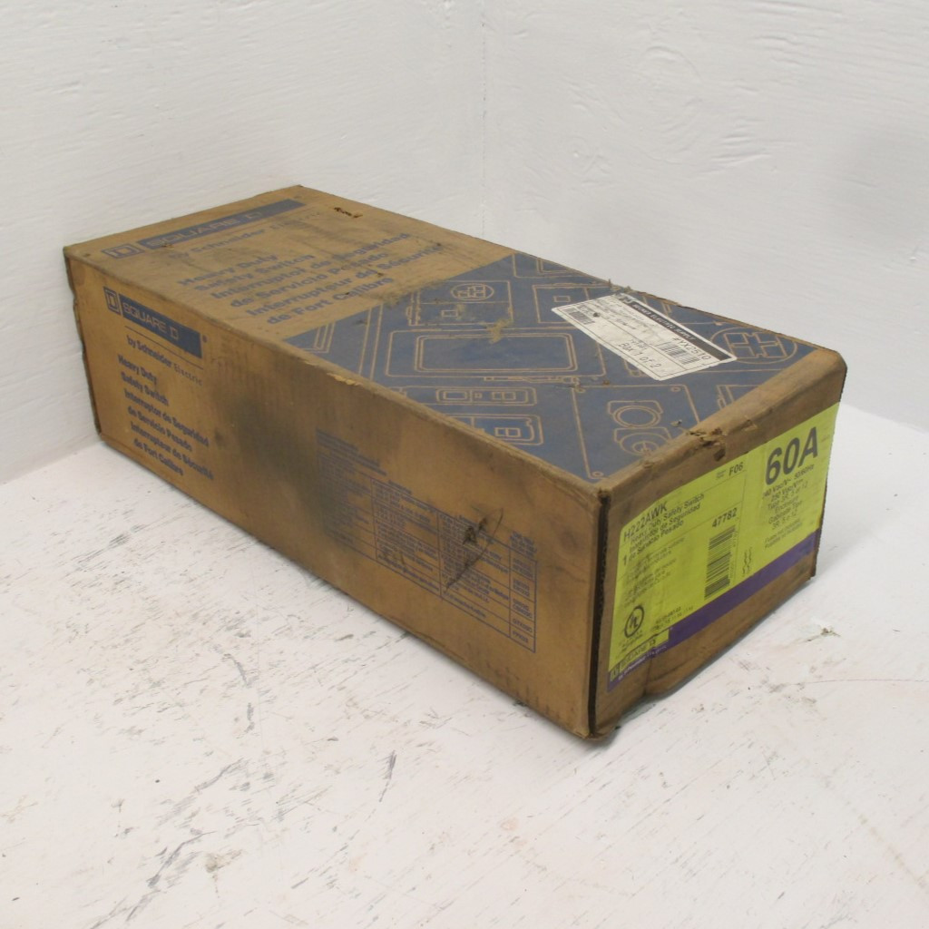 Image of NEW Square D H222AWK F06 60A 3R Fusible Safety Switch Disconnect 240V 1PH 2P NIB