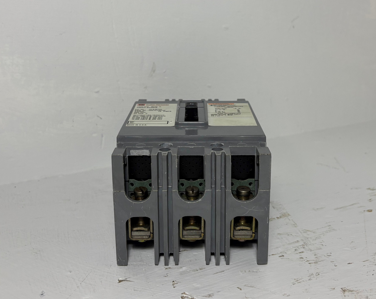 Cutler Hammer HFB3070L 70A Mark 75 Circuit Breaker White Label 3P HFB3070 70 Amp (EM5333-1)