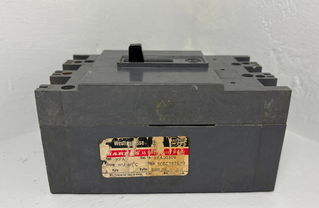 Westinghouse HFA3030V 30A Mark 75 AB De-Ion Circuit Breaker HFA HFA3030 chipped (EM5337-1)