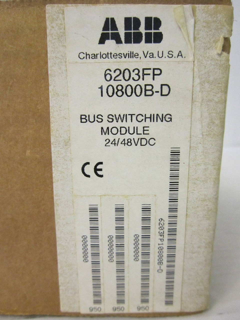ABB Taylor 6203FP10800B-D Bus Switching Module 6203FP10800BD NEW NIB (EBI0121-3)