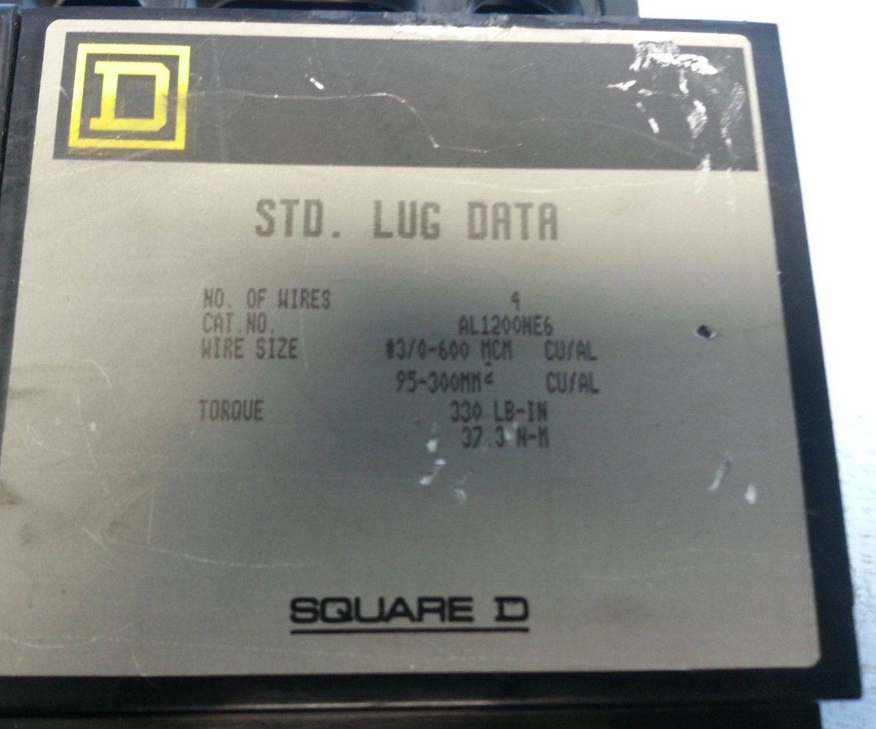 Square D NAP361200 1200A Circuit Breaker Type NAL 3P 4 Wires 480/600V 1200 Amp (EBI4533-1)