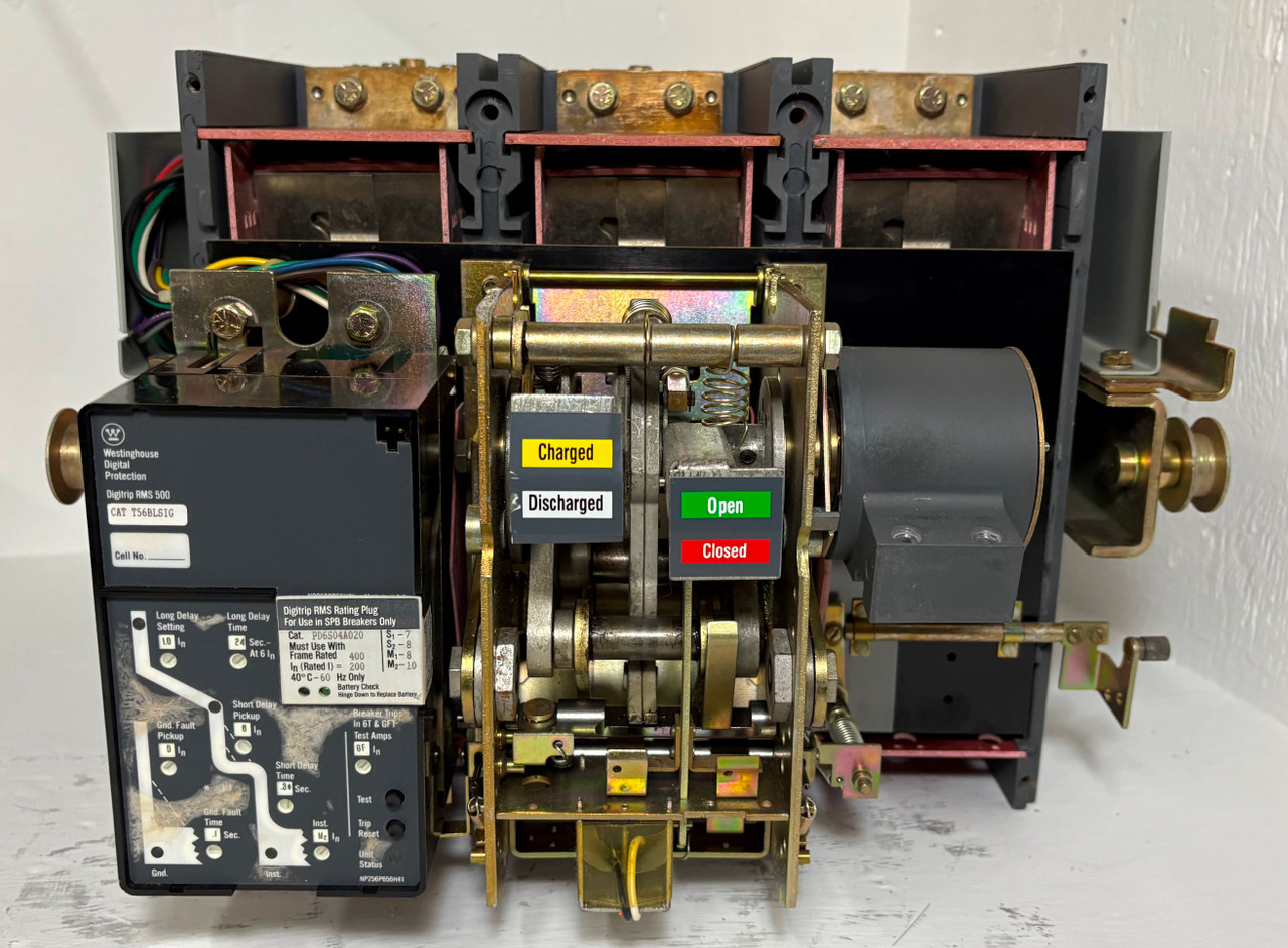 Westinghouse SPB 100 SPBR34D56 400A Pow-R LSIG Breaker w/ 200 Amp Plug 3P flaw (EM5345-1)
