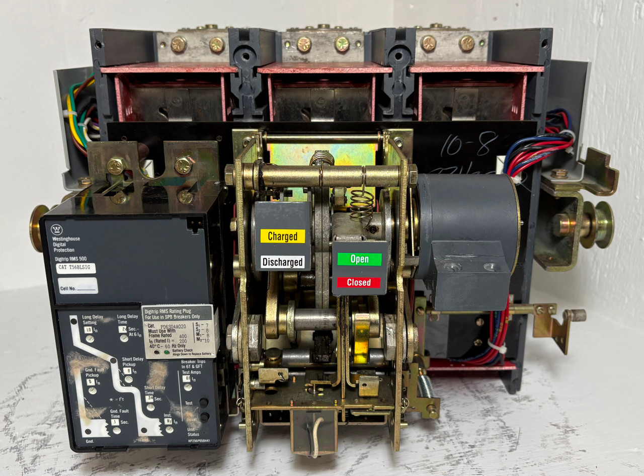 Cutler Hammer SPB 100 SPBR34D 400A LSIG Breaker Silver w 200 Amp Plug Aux Ground (EM5350-2)