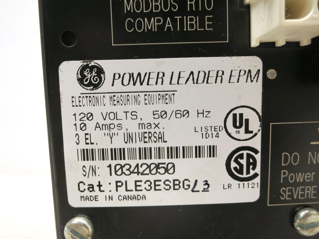 GE PLE3ESBG13 Power Leader EPM Electronic Meter Relay PLE3ESBG-13 PLEPM (DW6838-1)