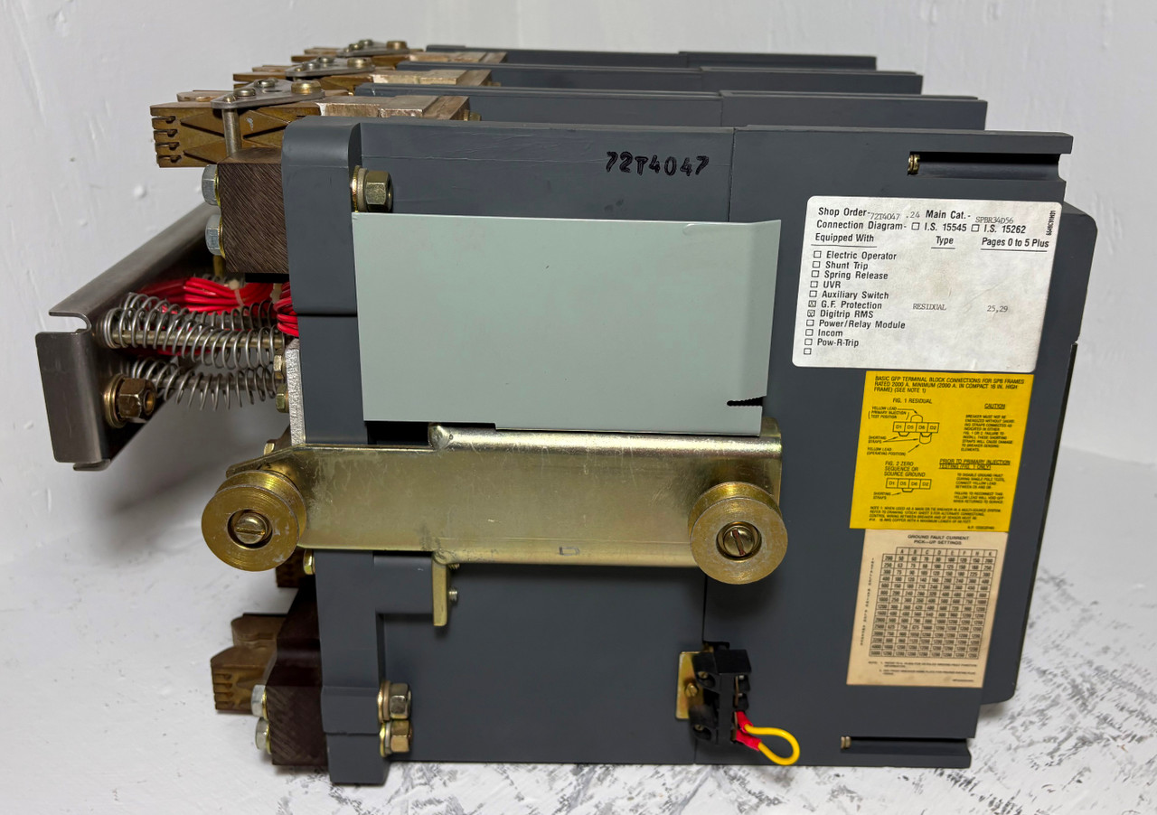 Westinghouse SPB 100 SPBR34D56 400A Pow-R LSIG Breaker w/ 400 Amp Plug 3P Ground (EM5356-3)