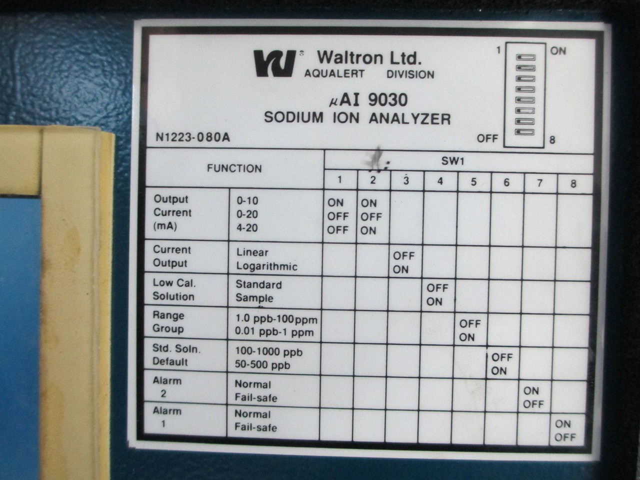 Waltron uAI 9030 Sodium Ion Analyzer K2014-419B Display Interface Tester Monitor (EBI4898-2)