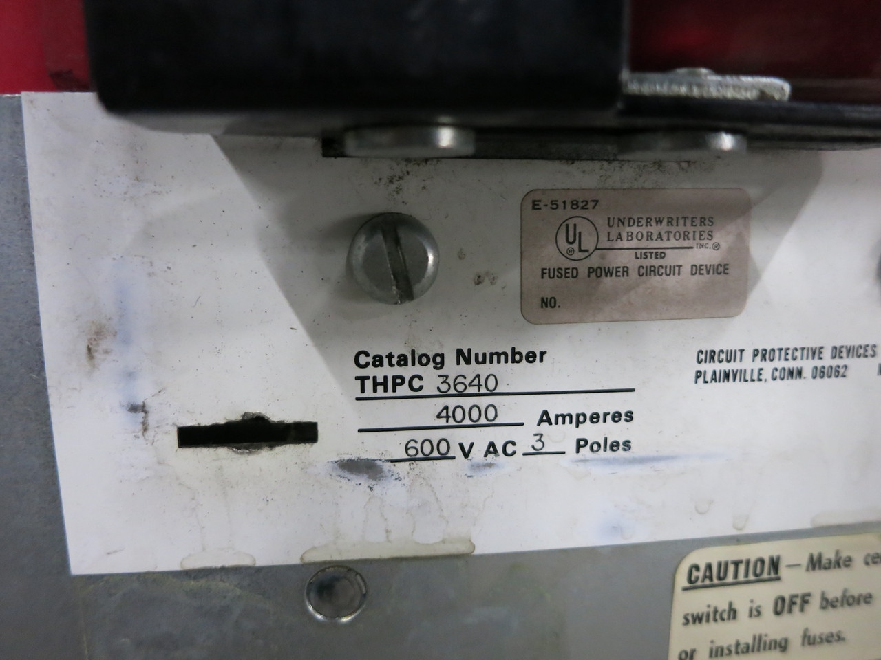 GE AV-Line 4000A 480V Main Switch Disconnect Panel 4000 Amp THPC3640 Switchgear (DW6840-1)