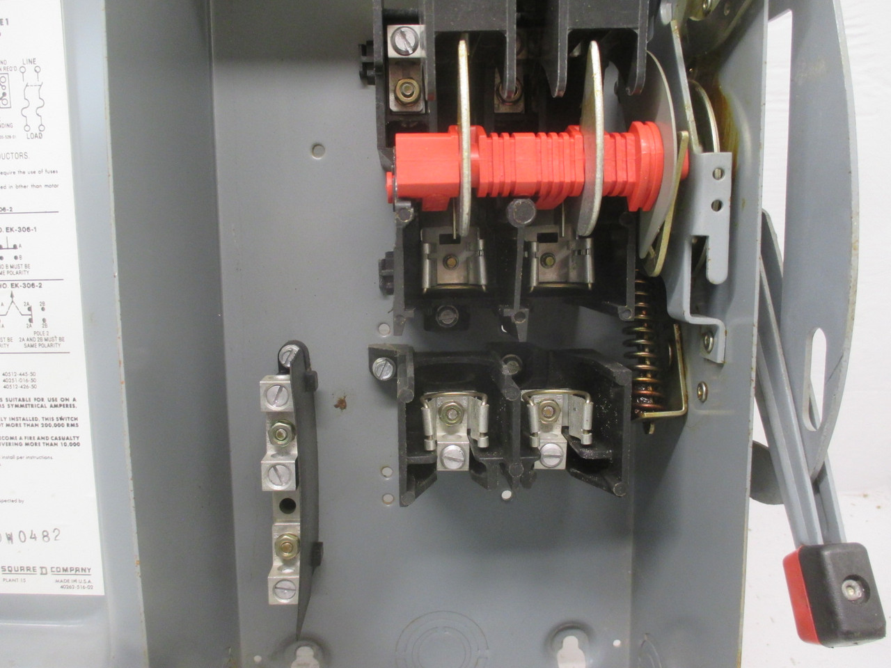 Square D H-222-N 60 Amp 240V 2P Fusible Safety Disconnect Switch 30A Series E1 (AH0365-2)