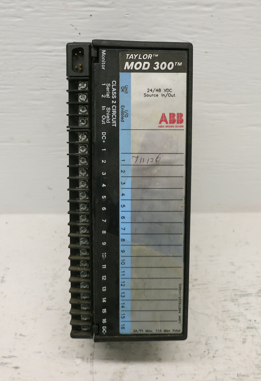Taylor ABB MOD 300 6240BP10821C-R Input Output PLC Module 6240BP10811 Source I/O (DW6862-1)