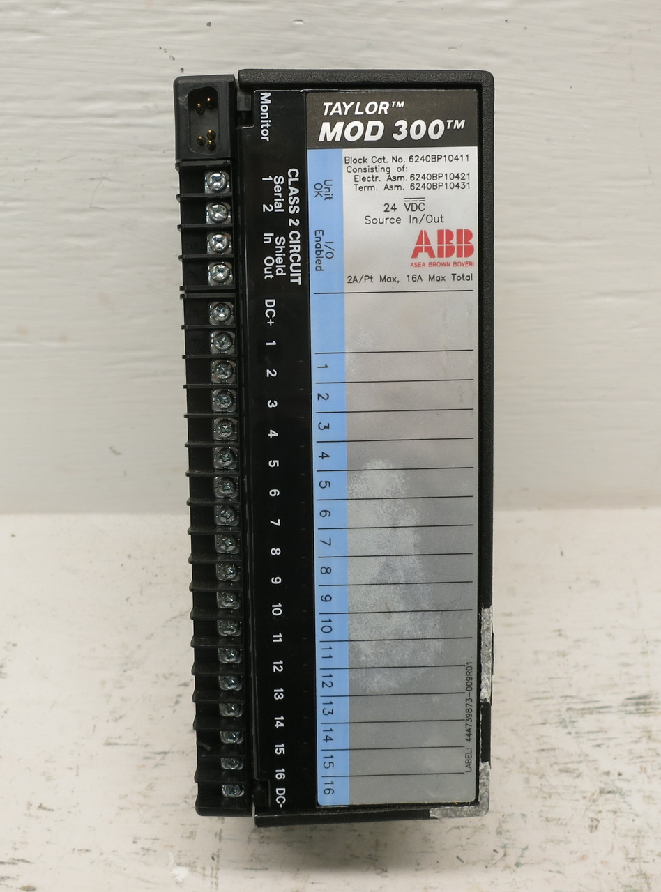 Taylor ABB MOD 300 6240BP10421D-U Input Output PLC Module 6240BP10411 Source I/O (DW6859-6)