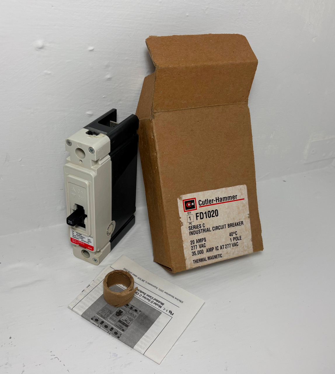 Image of NEW Eaton FD1020 20A Circuit Breaker 1 Pole FD1020L 20 Amp 1P Cutler Hammer NIB