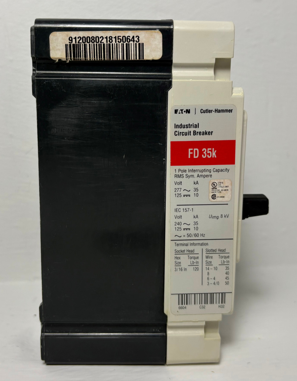 NEW Eaton FD1020 20A Circuit Breaker 1 Pole FD1020L 20 Amp 1P Cutler Hammer NIB (EM5371-4)
