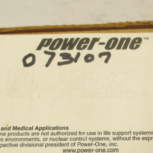 NEW Power-One MAP130-1024 Rev. 0N1 Power Supply 110V/60Hz 3.3A 230/50Hz 1.8A NIB (AH0381-1)