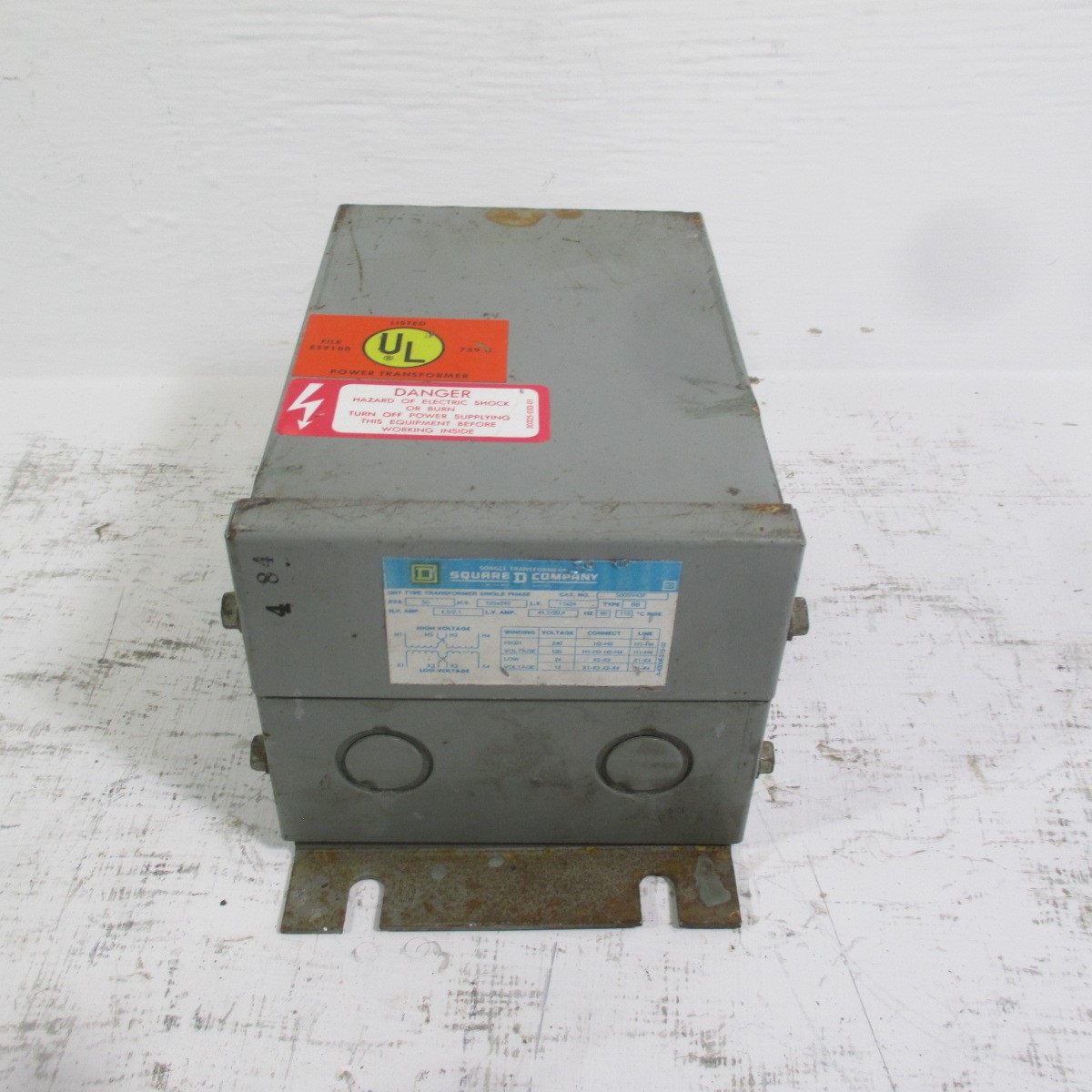 Square D 500SV43F Dry Type Transformer .50 KVA 1PH 120x240 12x24 Type BB 4.2/2.1 (AH0390-1)