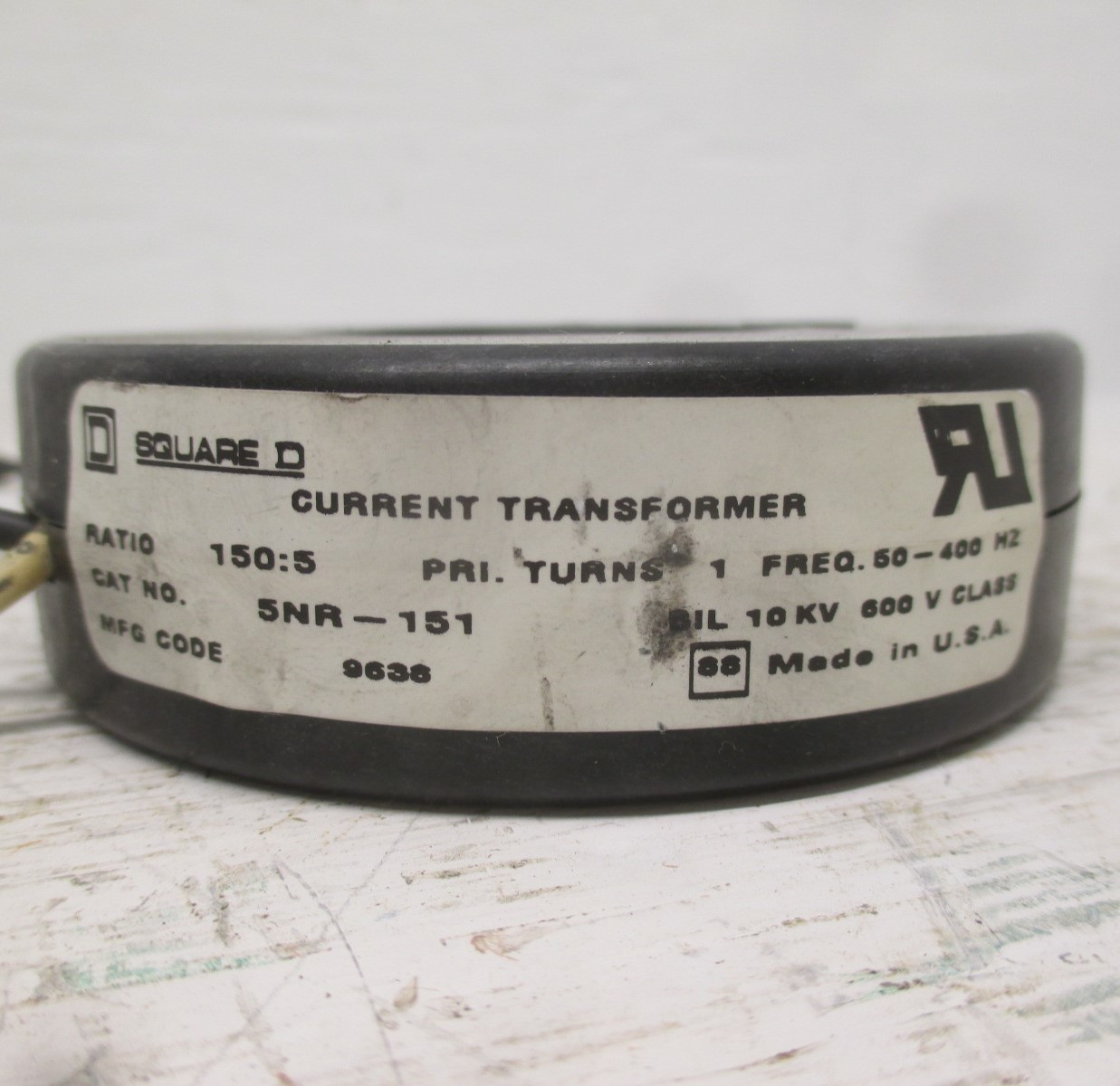 Square D 5NR-151 CT Current Transformer Ratio 150:5 50-400 HZ BIL 10KV 5NR151 (AH0396-2)